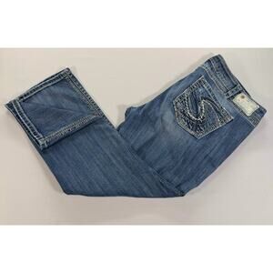 Silver Jeans Suki Capri Women’s Size 18 Light Wash Denim Jeans Stretch